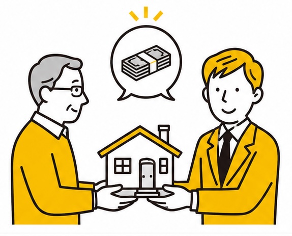 自宅を売却して現金化するイメージ